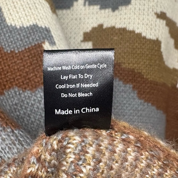 POL Neutral Camouflage open cardigan brown and blue with front pockets size L - Picture 11 of 12